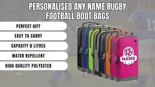 Personalised Name Rugby Boots Bag Children's Sports Bags Football PE Gym Kit Bag for Boys Girls Kids