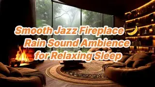 Smooth Jazz Fireplace 🌙 Rain Sound Ambience for Relaxing Sleep 7