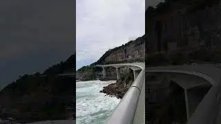 Stunning view and sound of waves under Sea Cliff bridge 🌊 #seacliffbridge #wollongong #nsw 🇦🇺