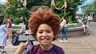 Trip to Epcot with Rocco to get our annual pass holder magnet.