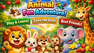 Animal Friends Adventure 🌈🦁🐰 | Fun Learning Cartoon Story for Kids | 8K .#KidsCartoon #AnimalCartoon