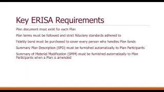 ERISA Part 2- The Law & Compliance