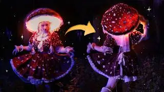 I finally made a mushroom hat 🍄✨ AND IT'S BIOLUMINESCENT
