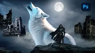 Photoshop Manipulation | How to Make White Wolf Fantasy Photo Composition in Photoshop (Tutorial)