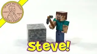 Minecraft Overworld Steve Series #1 Fully Articulated Toy, 2013 Mojang
