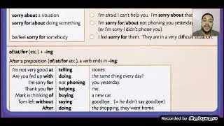 Essential Grammar in Use unit 112 adjective+prepositionafraid of,good at   preposition+v+ing