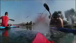 Azerbaijan-Mingachevir ( Kura-river ) Morning training Kayak rowing