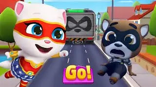 Talking Tom Gold Run - Super Angela vs Raccoon Boss Fight in Sports League📍Funny Race Competition 🔥
