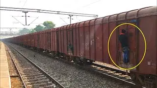 Young Man Doing Dangerous Stunt And Messing with Life On Running Train