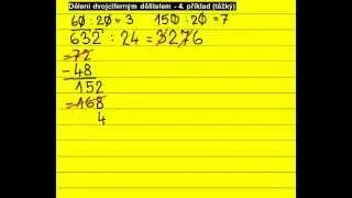 Písemné dělení dvojciferným dělitelem ... 632 : 24