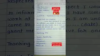 Casual leave application for teachers 🏫🧑&zwj;🏫 #shorts #shortsfeed #youtubeshorts #short