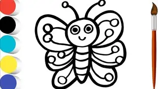 Butterfly Drawing, Painting Coloring for kids and Toddlers l Learn How to Draw Animals and Insect