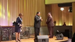 Pastor Gregory Hopkins being honored  - Dr  Jones Music Matinee