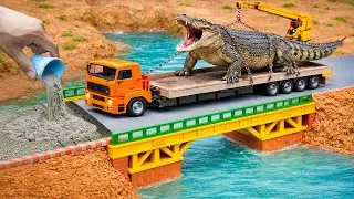 Building a Strong Brick & Steel Bridge After a Crocodile Attack! @MinMinTractor