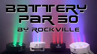 (DEMO) Rockville BATTERY PAR 50 Rechargeable Par Wash Light w/ a dual angle bracket (black & white)