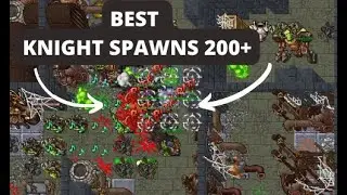TIBIA KNIGHT BEST HUNTING SPAWNS - GLOOTH TOWER - 200+ EXP AND PROFIT [ENG]