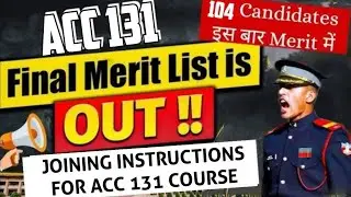 ACC 131 Entry Merit List Out 🔥 | 104 Candidates Recommended For ACC 131 Entry