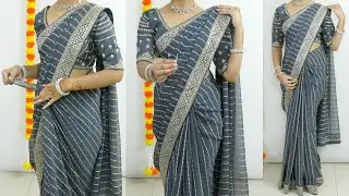 Party Wear New Viral Saree Draping Trick for Slim Look | Flawless Pleats & Perfect Pallu 🤩
