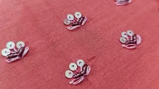 Very easy bead and sequence work flower/all over embroidery flower