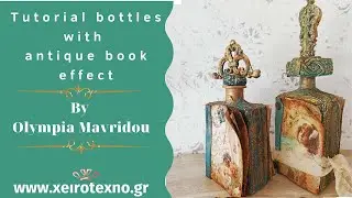 Tutorial bottles with antique book effect