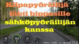 Kilpapyöräilijä lähti hippasille sähköpyöräilijän kanssa