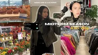 📓 life of a uni student | MIDTERM season, cafes, study with me, thrifting, plant shopping, OOTD