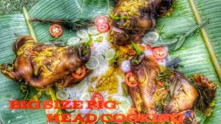 Village Boy Pork Cooking Style |Big size pig head cooking in Village |