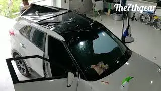 Roof wrap gloss black on Hyundai creta.