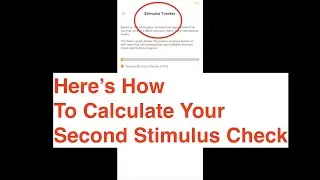Here's How To Calculate Your Second Stimulus Check Amount | New Stimulus Check Tracker