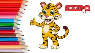 How to Draw a Cute Tiger Step by Step | Easy Cartoon Drawing Tutorial