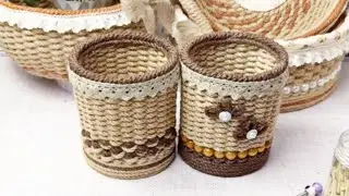 Beautiful Tutorial! Hand Woven Hemp, Jute Rope Making Mini PVC Board Make Up Tools Storage Basket 