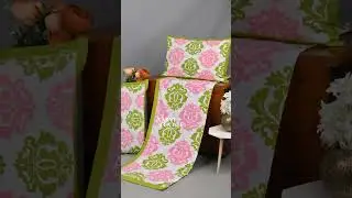Beautiful Print Cotton Hand Block Printed Bed Sheet with Two Pillow Covers #aarvitextile