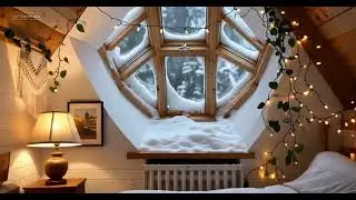 Cozy Winter Window ❄️ Gentle Snowfall & Relaxing Music for Sleep, Study & Meditation (1 Hour)