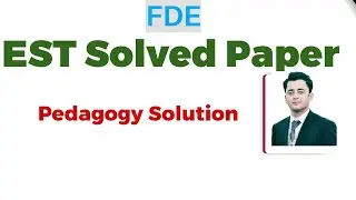 FDE EST Solved Paper || Federal Directorate of Education Solved EST Paper
