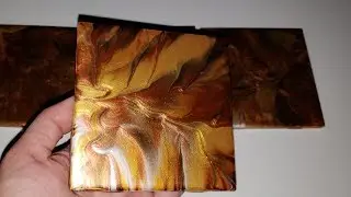Acrylic pouring dip technique on bubble wrap with Arteza metallic premium paints