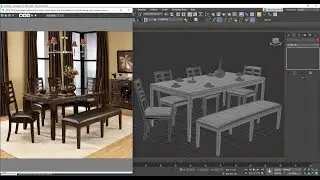 dining room IKEA model in 3ds max