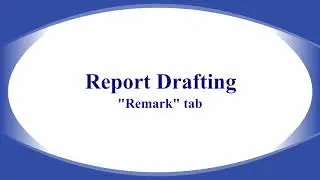 Property Valuation Software, Report Drafting 5 : Remark Tab