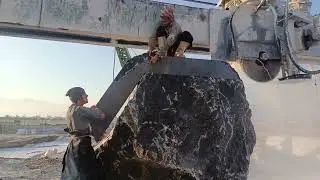 Huge Marble Rock Cutting Process With Giant Machinery UK
