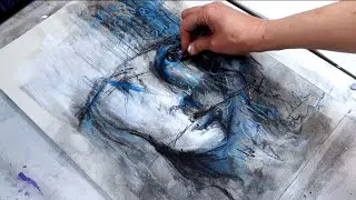 Abstract Portrait Art Mixed Media Time Lapse