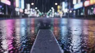 Rain on Wet Roads with Distant Thunder | Relaxing Urban Rain for Insomnia Relief (3 Hour)