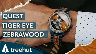 Quest Tiger Eye Zebrawood: Wooden Chronograph Watches for Men
