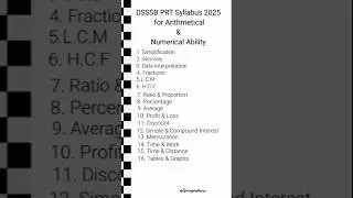 DSSSB PRT New Syllabus Maths#dsssbprtexam #dsssbmaths #song