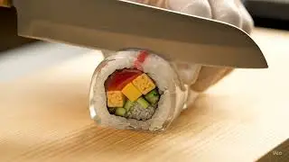 ASMR Glass Sushi Roll Video Prompt