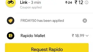 Rapido Promo Code - FRIDAY50 Get 50% off on Bike Ride Working Coupon Today