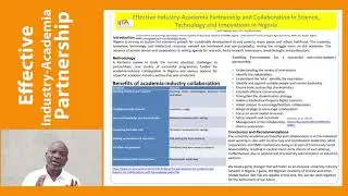 Effective Industry-Academia Partnership in Science, Technology and Innovations in Nigeria