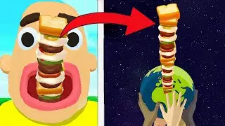 Eating A WORLD RECORD 1,000,000 LAYER Sandwich! | Sandwich Runner - Gameplay Walkthrough -All Levels