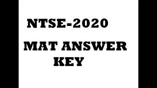 TN NTSE -MAT 2020 Part-2 Answer key
