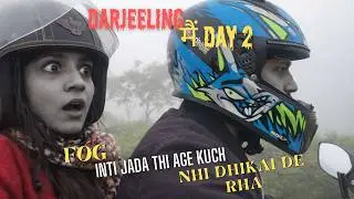 Darjeeling me Clouds ke Beech Happy Valley Tea Garden me Bike Ride Day 2 Travel Guide Rain Moto Vlog