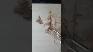 Ручное выжигание. Пирография. Пейзаж