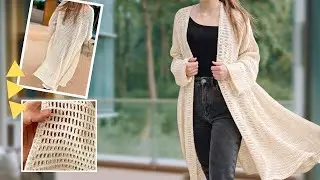 UZUN FİLE HIRKA YAPIMI | Baştan Sona Detaylı Anlatım | Waffle Stitch Crochet